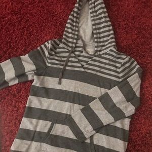 Gray Stripes Hoodie Sweater